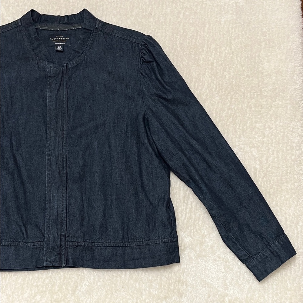 Lucky Brand True Indigo Bomber Denim Bomber Jacket - Picture 9 of 14